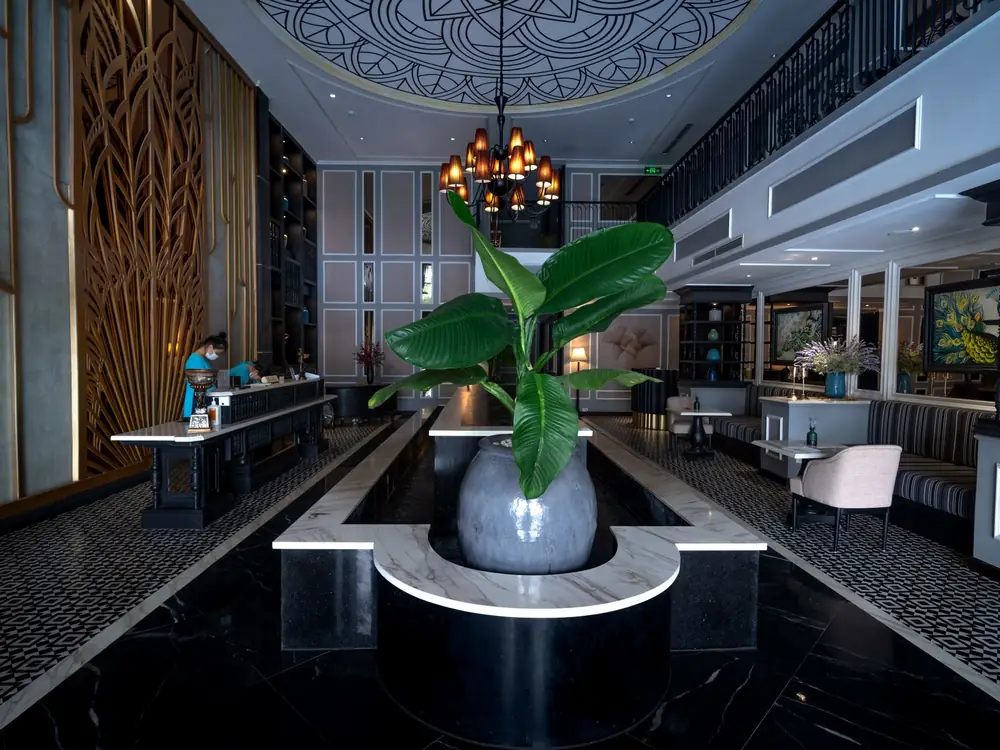 Lobby moderno de hotel executivo